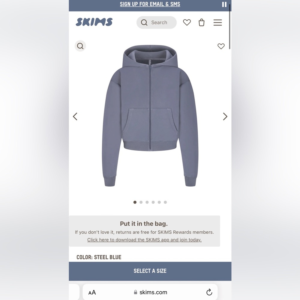 Skims zip up